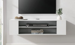 Irvin Floating TV Unit for TVs up to 46" - White & Grey
