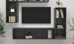 Gilly Entertainment TV Wall Unit for TVs up to 65" - High Gloss Grey
