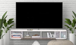 Haldis Floating TV Unit for TVs up to 55" - White & Grey