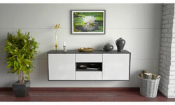 Ira Floating TV Unit for TVs up to 60" - High Gloss White