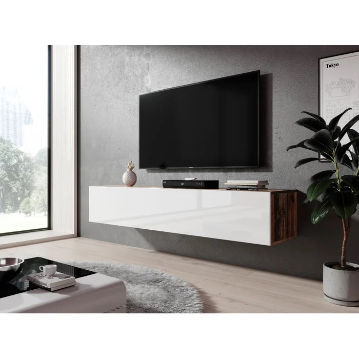 White gloss on sale floating cabinet