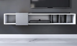 Addiley Floating TV Unit for TVs up to 65" - White & Anthracite