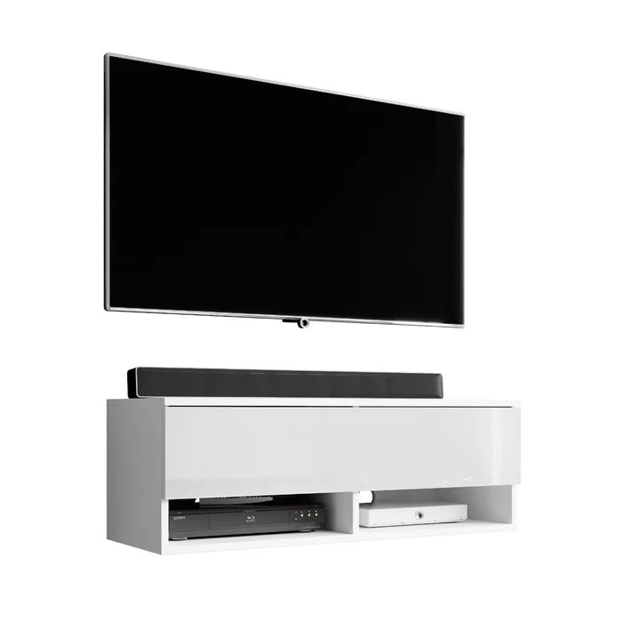 Affric Floating TV Unit for TVs up to 46" White Matt & White Gloss