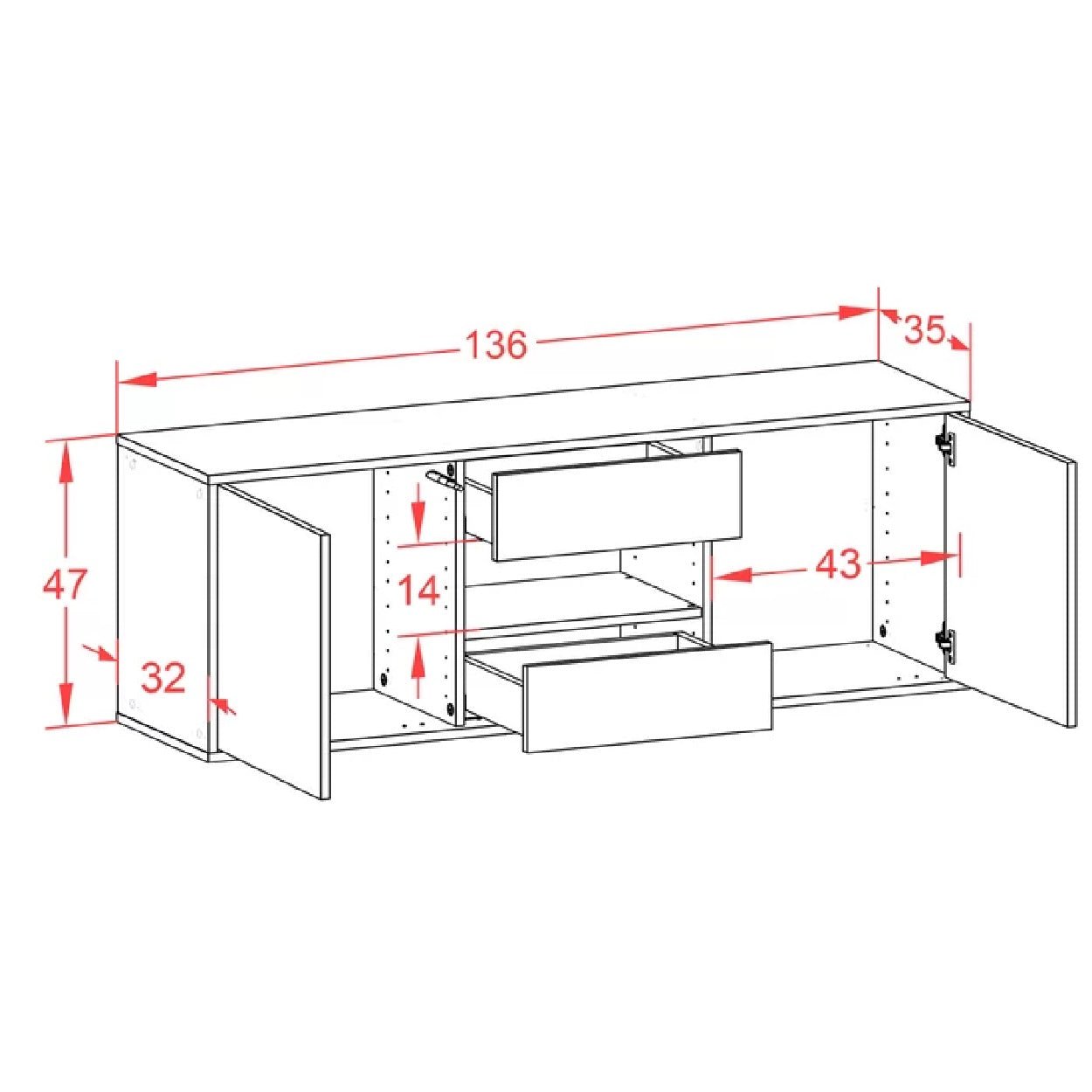 Ira Floating TV Unit for TVs up to 60