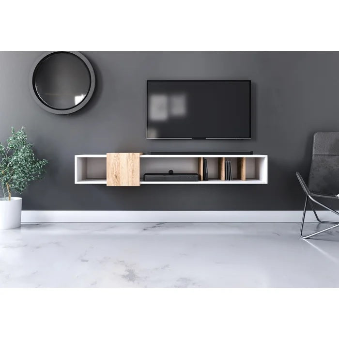 Wall mounted tv unit oak deals