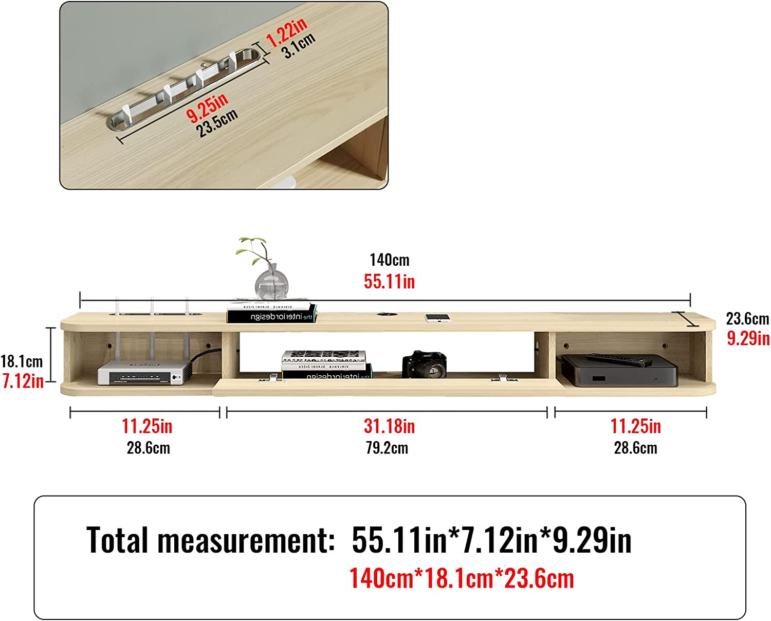 Farfan Floating TV Unit for TVs up to 65