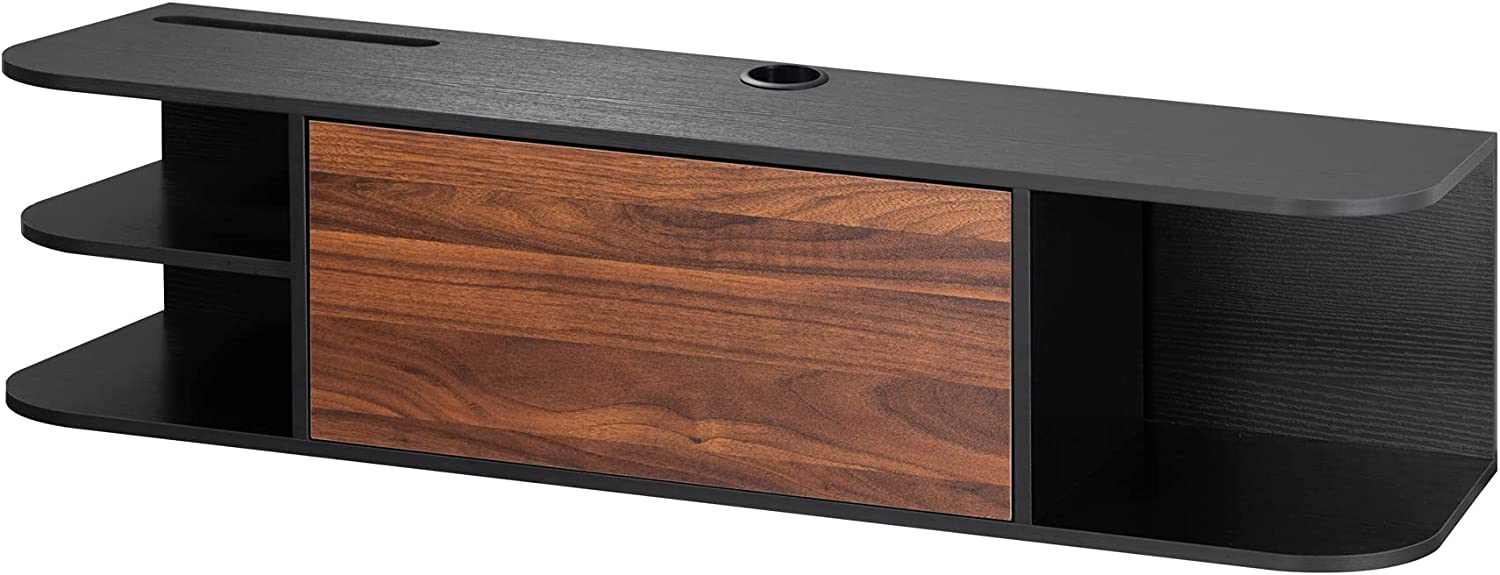 floating tv stand walnut