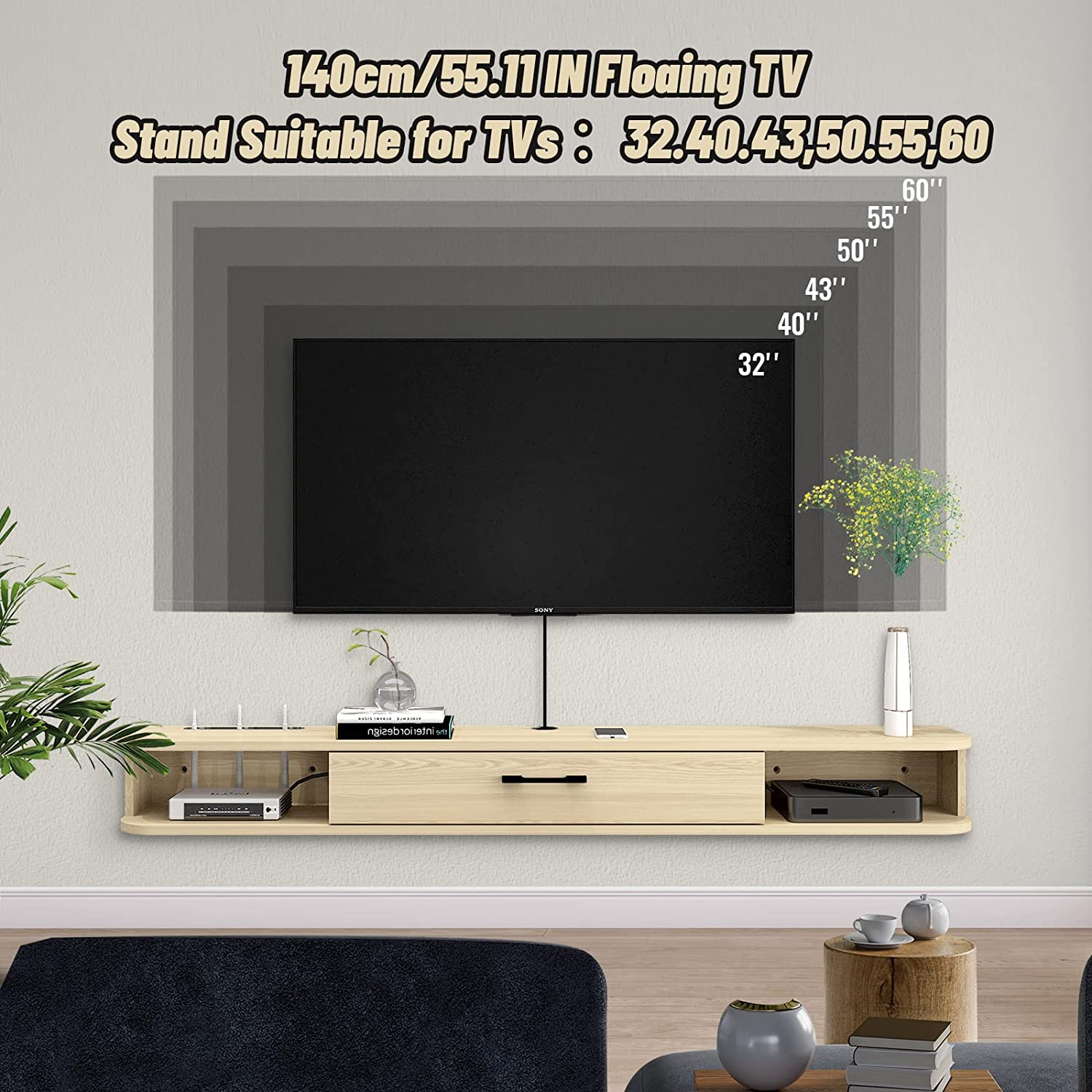 Farfan Floating TV Unit for TVs up to 65