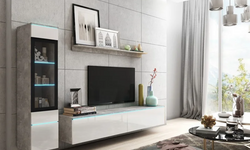 Borelli Entertainment TV Wall Unit - Concrete White