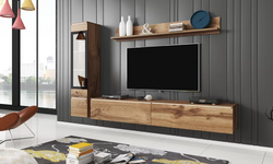 Borelli Entertainment TV Wall Unit - Oak 