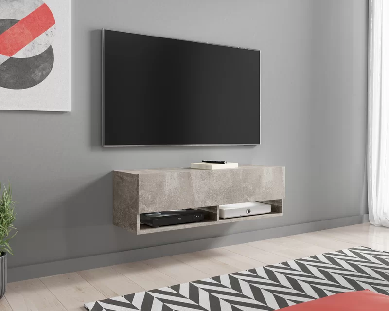 Clinton Floating TV Unit Concrete Floating TV Units Floating