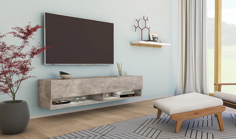 Dalton Floating TV Unit - Concrete | Floating TV Units - Floating TV Units
