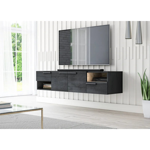 Alton Floating TV Unit for TVs up to 50" Oak & Black Floating TV Units Floating TV Units